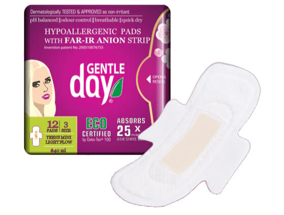 Gentle Day TEENS MINI VLOŽKY antibakteriální s aniony | 12 ks v balení
